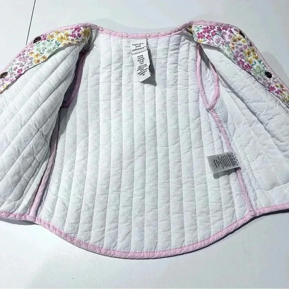 Cupcakes and cashmere 100% cotton jacket girl 12 months flower gold button front - Picture 2 of 4